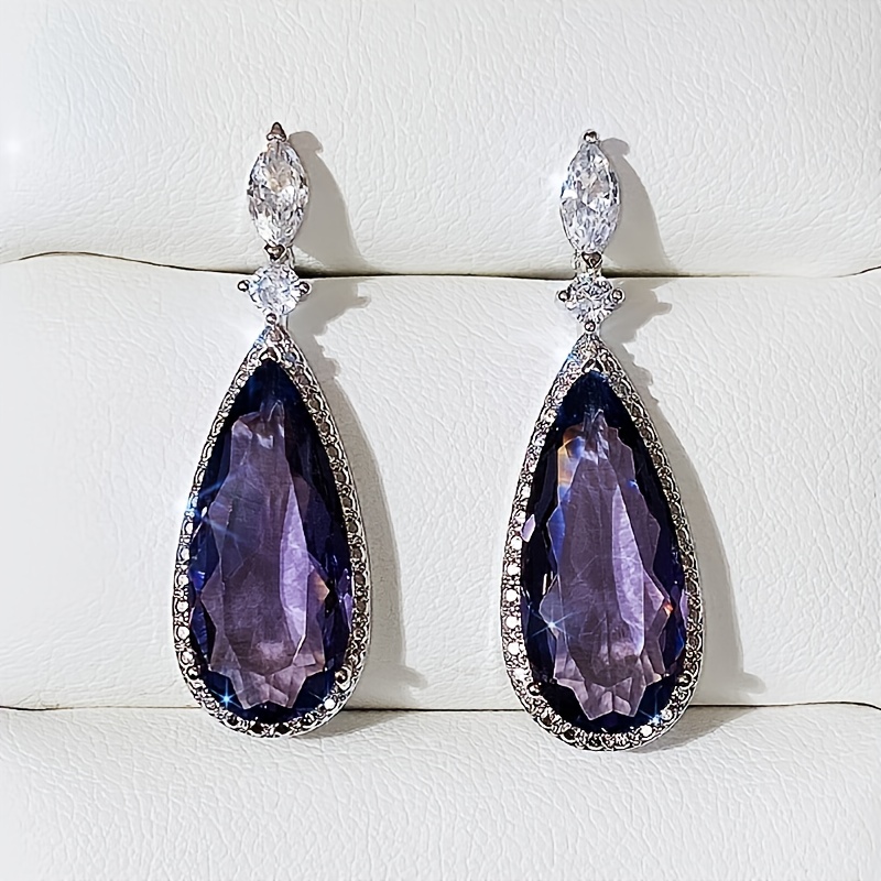 Luxury Women's Water Drop Shape Earrings, Elegant Design